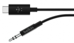 Juhe Belkin 3.5 mm male, USB Type-C male, 0.9 m, must v.