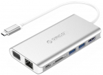 USB jaotur Extra Digital XC-304 USB-C male, HDMI/2 x USB 3.0/SD/USB-C/RJ-45/VGA female, 0.15 m, h&otilde;be v.