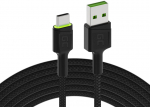 Juhe Green Cell Fast Charging with LED Diode, USB Type C/USB male, 200 cm, must v.