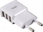 Telefoni laadija Akyga AK-CH-05, 3 x USB Type-A, valge v., 12 W