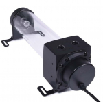 Reservuaar Alphacool Core 200 Aurora Reservoir Acetal/Acryl with VPP Pump, 400 l, 621 - 780 g, 25.1 cm, l&auml;bipaistev v./must v.