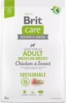 Kuiv koeratoit Brit Care Sustainable Adult Medium Breed Chicken & Insect, kanaliha, 3 kg