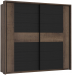 Riidekapp Forte Dolce, must v./pruun v., 231 cm x 62 cm x 215 cm