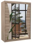 Riidekapp ADRK Max 150, l&auml;bipaistev v./pruun v./pruunikas v., 58 cm x 150 cm x 200 cm, peegliga
