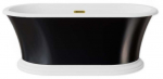Vann, teisaldatav Besco Ziva Black&White, 160 cm x 75 cm x 61 cm, ovaalne, kuldne/valge
