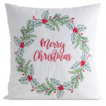 J&otilde;ulu dekoratiivne padjakate Merry Christmas, valge/punane/roheline, 45 cm x 45 cm