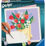 Maalimine numbrite j&auml;rgi Ravensburger CreArt Tulip Bouquet, punane/roheline/violetne, 20 x 20 cm