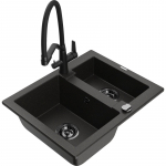 K&ouml;&ouml;givalamu koos kraaniga Mexen Carlos, graniit, 58.2 cm x 47.5 cm x 17.7 cm, metallic black/gold+black