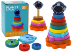 Puidust p&uuml;ramiid Lean Toys Planet Stacks, 15 cm, mitmev&auml;rviline, 10 tk