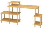 Kirjutuslaud ja riiul Kalune Design Peka 0013, 45 cm x 140 cm, 76 cm, sapphire oak v.