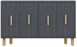 Konsoollaud Kalune Design Tiger, antratsiit v., 29.6 cm x 120 cm x 73.6 cm