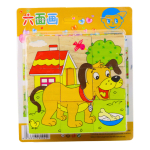 Puidust klotsid, pusle Lean Toys Farm Animals, mitmev&auml;rviline, 9 tk