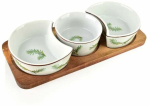 Serveerimislaud, kausiga Allesken Modern Kitchen, 26.5 cm x 1.2 cm, 11 cm, 4 tk, Pruun v./Valge v.
