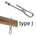 L&auml;biskarabiin kiige kinnitamiseks, J-t&uuml;&uuml;p, 140 mm