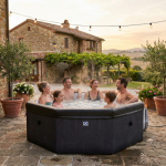 Karkassiga mullivann Aegean Eco Foam Black Rattan, 4-6-le inimesele