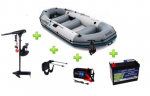 Intex MARINER 4 FULL SET with Neraus NRS 62X + Marine Dual Purpose Battery 110Ah