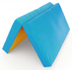 Folding sports mat 100x100 cm, helesinine-kollane