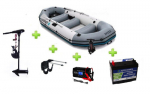 Intex MARINER 4 FULL SET with Neraus NRS 36X + Marine Dual Purpose Battery 95Ah