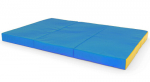 Folding sports mat 150x100 cm, helesinine-kollane