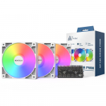 Montech GF120 PWM ARGB Fan, 3-Pack, 120mm, White