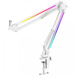 FIFINE AmpliGame BM38 RGB Boom Arm Stand White