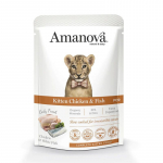 Amanova Kitten Exquisite gulia&scaron;as su vi&scaron;tiena ir žuvimi kačiukams, 85 g