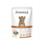 Amanova Kitten Exquisite gulia&scaron;as su vi&scaron;tiena ir žuvimi kačiukams, 85 g
