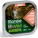 Monge BWild Adult l&otilde;he ja k&ouml;&ouml;giviljadega pasteet kassidele, 100 g