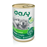 Oasy Adult Medium & Large Rabbit &uuml;he valguga k&uuml;&uuml;likukonserv koertele, 400 g