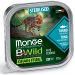 Monge BWild Sterilised pasteet tuunikala ja k&ouml;&ouml;giviljadega steriliseeritud kassidele, 100 g
