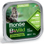 Monge BWild Steriliseeritud kassidele m&otilde;eldud metssiga ja k&ouml;&ouml;giviljadega pasteet, 100 g