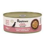 Applaws Taste Toppers in Broth sauso pa&scaron;aro pagardas su vi&scaron;tiena, kumpiu ir daržovėmis &scaron;unims, 156 g