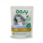 Oasy Adult Pork gulja&scaron;&scaron; sealihaga t&auml;iskasvanud kassidele, 85 g