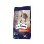 Clubs 4 Paws Premium visavertis sausas pa&scaron;aras suaugusiems vidutinių veislių &scaron;unims, 14 kg