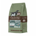 Quattro Grain Free dietinis sausas pa&scaron;aras su balta žuvimi ir kriliu senyvo amžiaus &scaron;unims, 3 kg