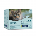 Bozita kala- ja lihat&uuml;kkidega kastmes konservtoidu komplekt kassidele, 12 x 85 g