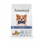 Amanova Adult Mini Sensitive sausas pa&scaron;aras su ėriena ir moliūgais mažų veislių &scaron;unims, 2 kg