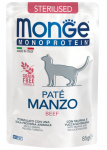 Monge Monoprotein Sterilised veiselihapasteet steriliseeritud kassidele, 85 g