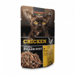 Leonardo Pulled Beef konserv kana ja rebitud veiselihaga kassidele, 70 g