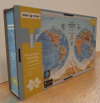 Maailma poolkerade f&uuml;&uuml;siline kaart Interaktiivne puidust pusle