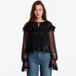 AllSaints Trixie Lace Top Jet Black - Suurus 8 (W065PE JET BLACK T-s&auml;rgid)