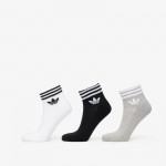 adidas 3-Stripes Ankle Socks 3-Pack White/ Medium Grey Heather/ Black - Suurus L (JV7437 Sokid)