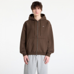 Nike Solo Swoosh Men's Full-Zip Fleece Hoodie Dark Hazel/ White - Suurus L (HV1084-212 Džemprid)