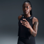 Nike AeroSwift Women's Dri-FIT ADV Cropped Running Tank Top Black/ White - Suurus L (FN2713-010 T-s&auml;rgid)