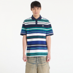 FRED PERRY Striped Relaxed Polo Shirt Deep Mint - Suurus L (M2423 R35 T-s&auml;rgid)
