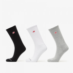New Balance Red Patch Logo Crew Socks 3-Pack Black/ White/ Grey - Suurus L (LAS50243WM Sokid)