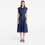 Sukienka Tommy Hilfiger Volant F&F Midi Dress Leny Ss Leny - Suurus L (WW0WW49997 1A8 Kleidid)