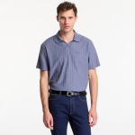 Calvin Klein Ss Easy Vertical Stripe Textured Polo Blue Nomad - Suurus L (LV04LG209G XL7 T-s&auml;rgid)