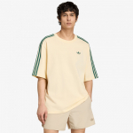 adidas Adicolor 3-Stripes Oversized T-Shirt Warm Vanilla/ Collegiate Green - Suurus L (KZ1224 T-s&auml;rgid)