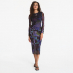 Sukienka Desigual Leafs Lacroix Dress Blue - Suurus L (26WWVK015025 Kleidid)